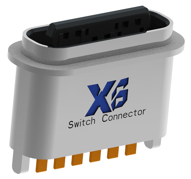 XB-ATCF-06-007 TYP C 6P vertikaler Stecker Anti-Quallen Sitz L=7.15mm (Zinklegierung Zunge der Schale exponiert 0.75)