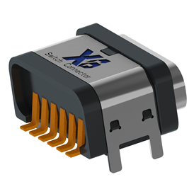 XB-ATCF-06-004 TYPE C 6P waterproof base L=7.5mm (type B) shell 4-pin plug board