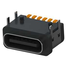 XB-ATCF-06-004 TYPE C 6P waterproof base L=7.5mm (type B) shell 4-pin plug board