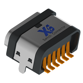 XB-ATCF-06-005 TYPE C 6P 板上防水母座L=7.5mm(B款)外壳2脚插板